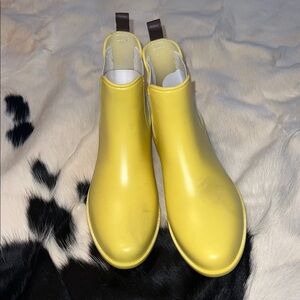 Yellow Chelsea Rain Ankle Boots